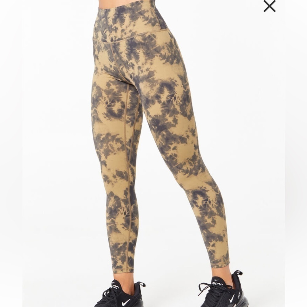 Varley Let's Go High Rise Leggings  Flaxen Tie Dye